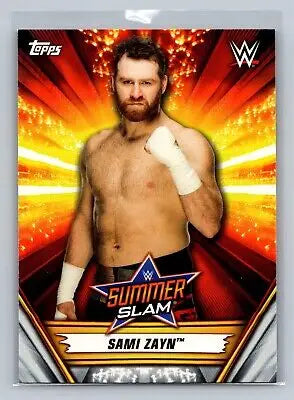 Sami Zayn wrestling card from 2019 Topps WWE SummerSlam series with flat rate shipping