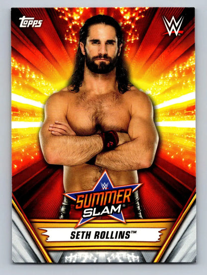 Seth Rollins trading card from 2019 Topps WWE SummerSlam #16 collectible series