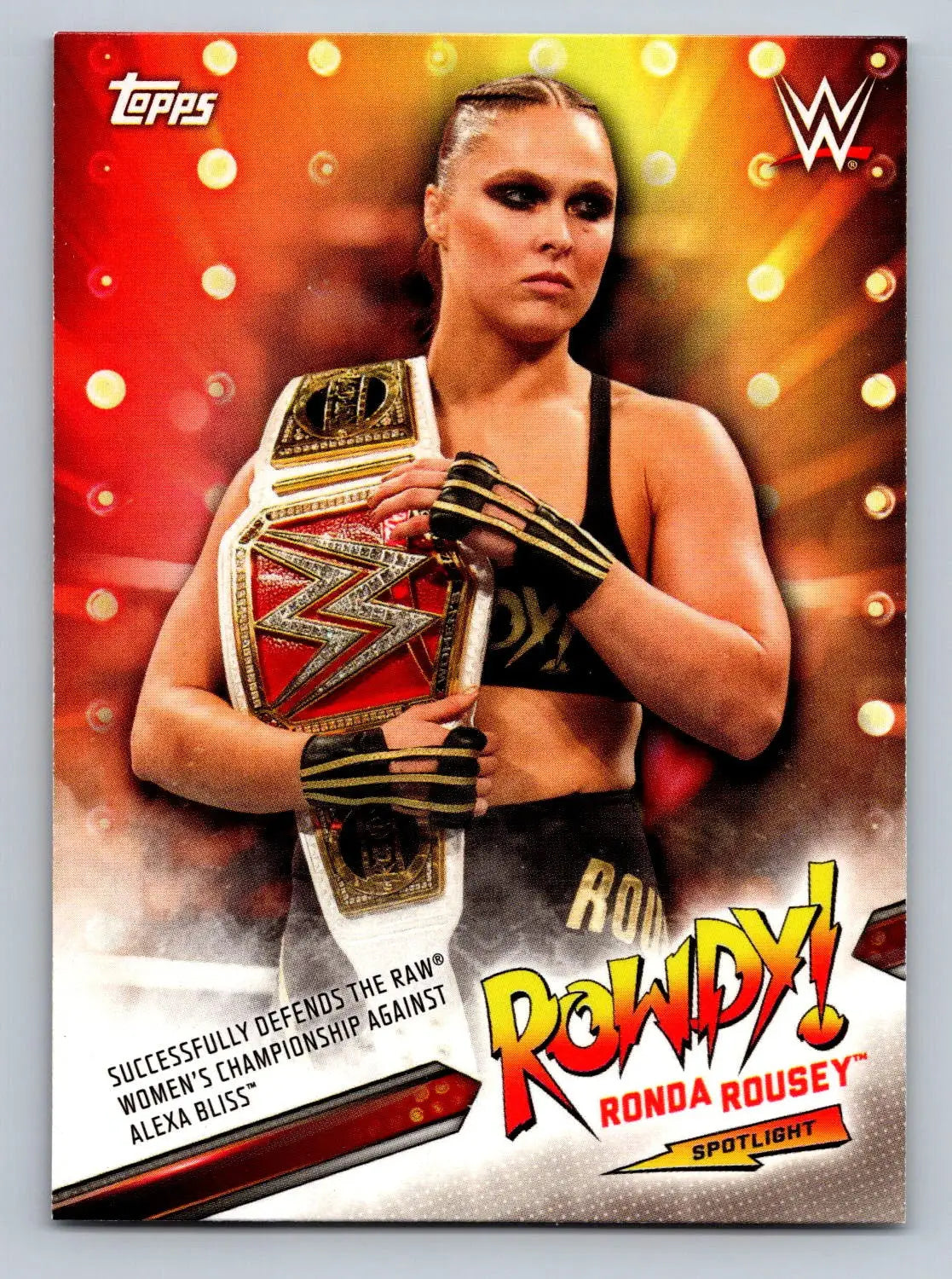 Ronda Rousey wrestling card from 2019 Topps WWE SummerSlam #24 Spotlight series