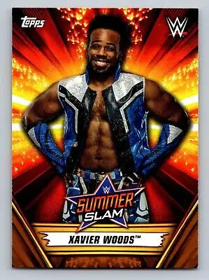 Xavier Woods SummerSlam trading card from 2019 Topps WWE SummerSlam collection