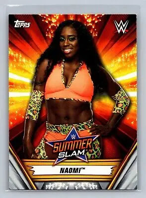 Naomi SummerSlam wrestling card from 2019 Topps WWE SummerSlam #48 collectible series