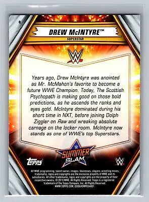 Drew McIntyre wrestling card from 2019 Topps WWE SummerSlam collection flat rate