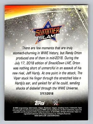 Randy Orton 2019 Topps WWE SummerSlam trading card showcasing the legendary wrestler