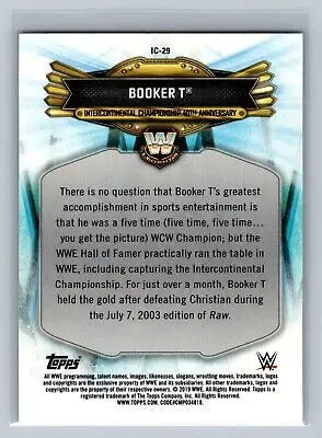 Booker T Legends wrestling card from 2019 Topps WWE SummerSlam collection