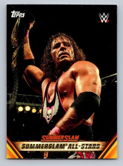 Bret Hit Man Hart wrestling card from 2019 Topps WWE SummerSlam Championship All-Stars