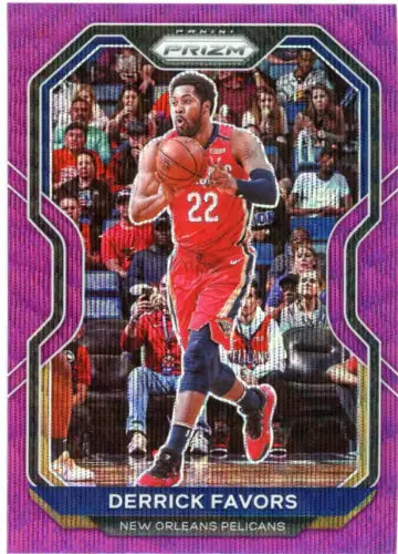 Derrick Favors basketball card from 2020-21 Panini Prizm Purple Wave New Orleans Pelicans