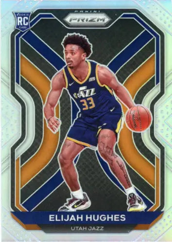 Elijah Hughes 2020-21 Panini Prizm Silver Rookie Card Utah Jazz NM-MT