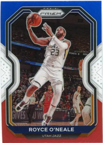 2020-21 Panini Prizm Red White and Blue Royce O’Neale Utah Jazz Basketball Card