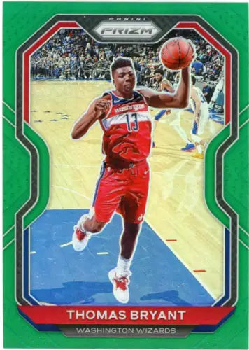 2020-21 Panini Prizm Green #76 Thomas Bryant Washington Wizards Basketball Card