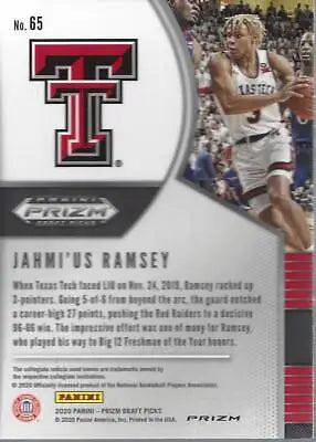 2020-21 Panini Prizm Draft Picks Purple Wave Jahmius Ramsey Rookie Basketball Card