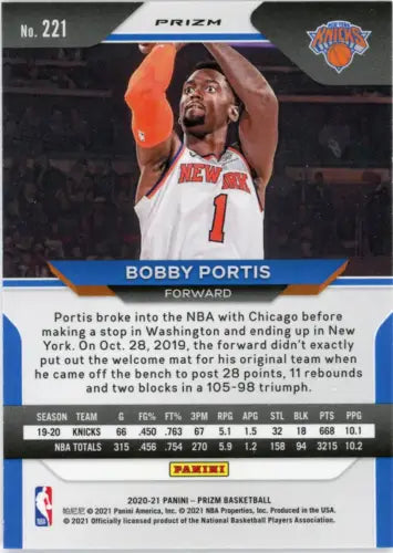 Bobby Portis 2020-21 Panini Prizm Red White and Blue basketball card NM-MT