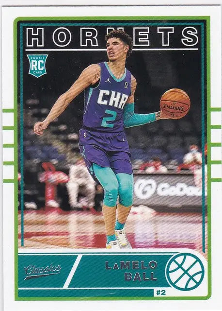 Basketball trading card of Lamelo Ball RC Charlotte Hornets from Chronicles Classics