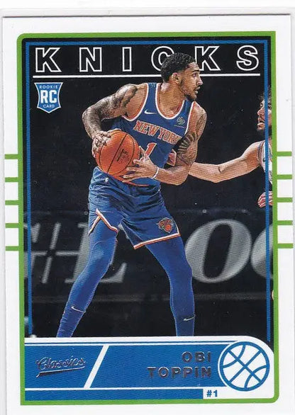 Basketball trading card of Obi Toppin from Chronicles Classics New York Knicks