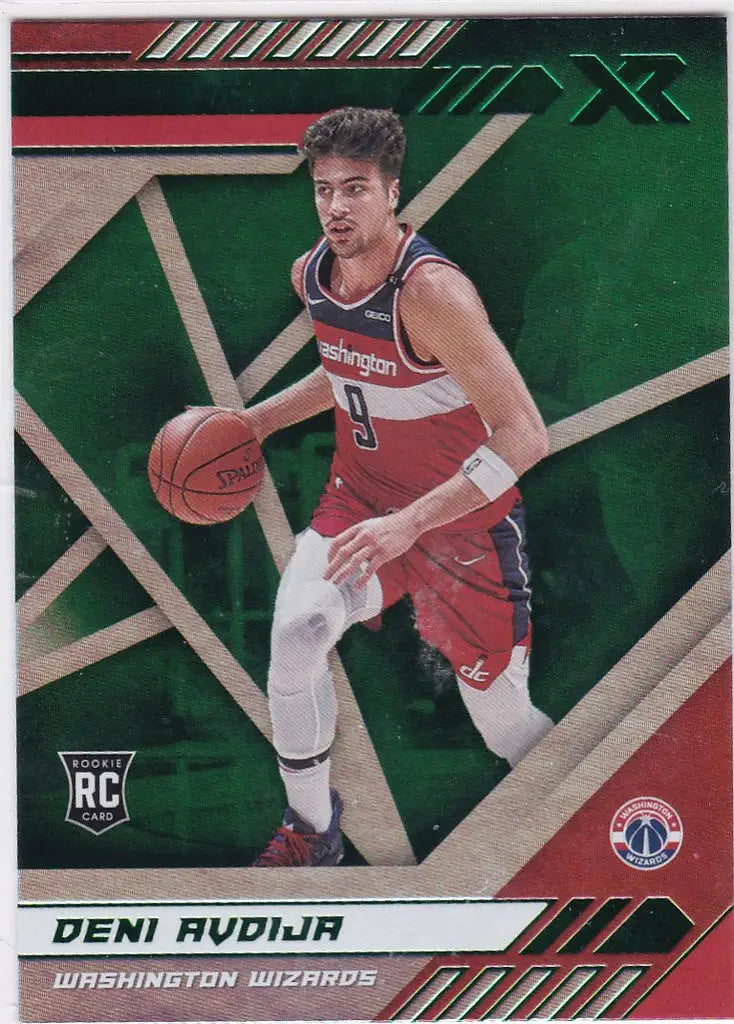 Basketball trading card of Deni Avdija dribbling for the Washington Wizards, Avdija Green