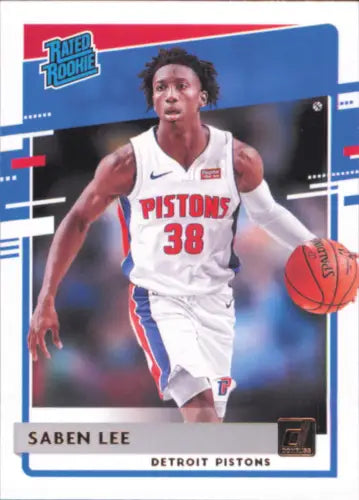 Saben Lee Rookie Detroit Pistons Basketball Card 2020-21 Donruss #221 NM-MT