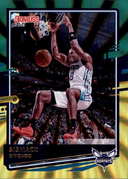 Bismack Biyombo basketball card featuring Green Yellow Laser from Donruss 2020-21