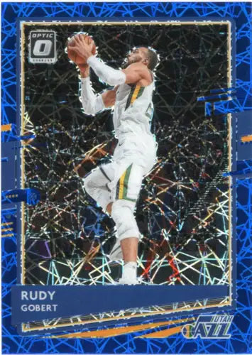 Rudy Gobert 2020-21 Donruss Optic Blue Velocity basketball card from Utah Jazz