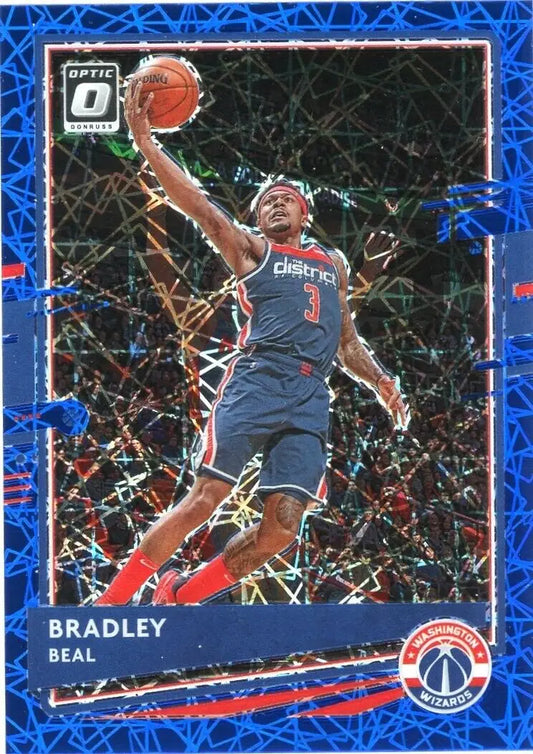 Bradley Beal Blue Velocity 2020-21 Donruss Optic NBA Card featuring Washington Wizards