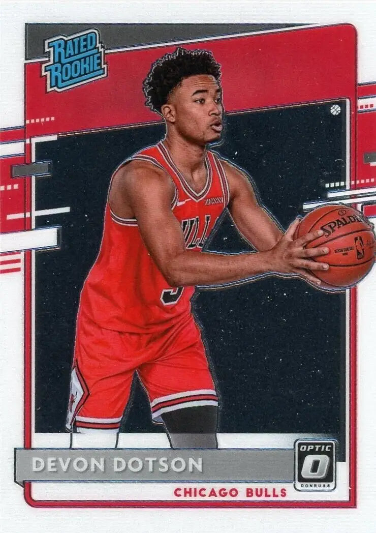 Devon Dotson Rookie Card from 2020-21 Donruss Optic Chicago Bulls NBA #173