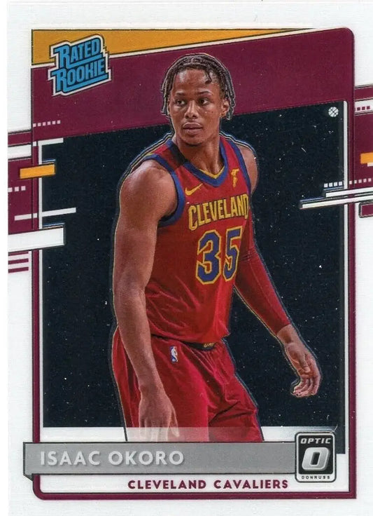 Isaac Okoro Rookie basketball card from 2020-21 Donruss Optic Cleveland Cavaliers #155