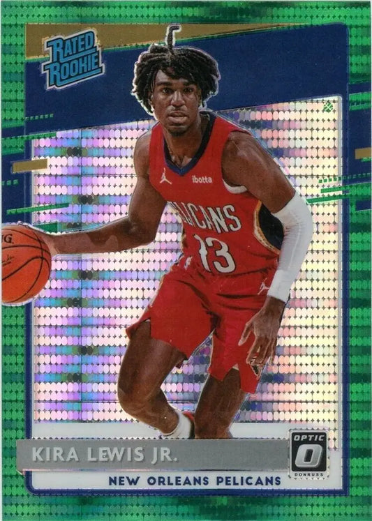 Optic Kira Lewis Jr. Rookie Green Pulsar card from 2020-21 Donruss for New Orleans Pelicans