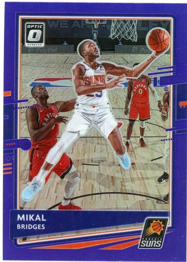 Optic Mikal Bridges Purple Phoenix Suns NBA Basketball Card #54 2020-21 Donruss