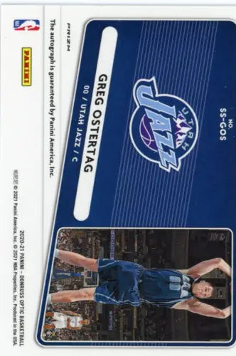 Greg Ostertag 2020-21 Donruss Optic Signature Series Purple Basketball Card Auto Jazz