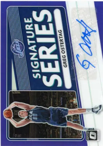 Greg Ostertag autographed basketball card from Donruss Optic Signature Series Purple