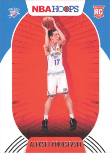 Aleksej Pokusevski Rookie Card from the Oklahoma City Thunder 2020-21 Hoops set