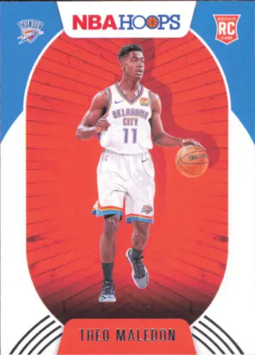 Theo Maledon basketball card from 2020-21 Hoops #230, Oklahoma City Thunder rookie