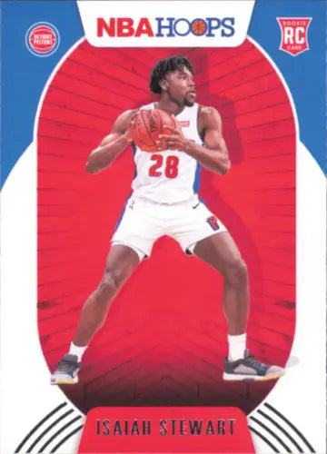 Isaiah Stewart rookie card from 2020-21 Hoops #233 featuring Detroit Pistons player