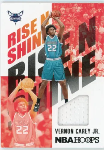 2020-21 Hoops Rise N Shine Vernon Carey Jr. Hornets Card in NM-MT condition