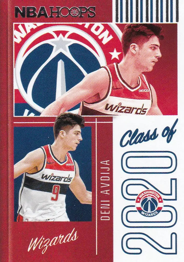 Basketball trading card of Deni Avdija and Washington Wizards Class of 2020 players