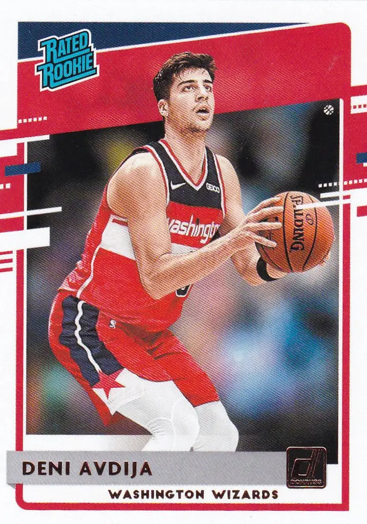 Deni Avdija Rated Rookie basketball trading card from NBA Hoops for Washington Wizards