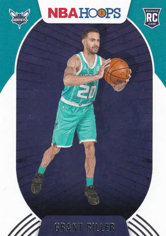 Basketball trading card of Grant Riller RC Charlotte in teal NBA Hoops uniform