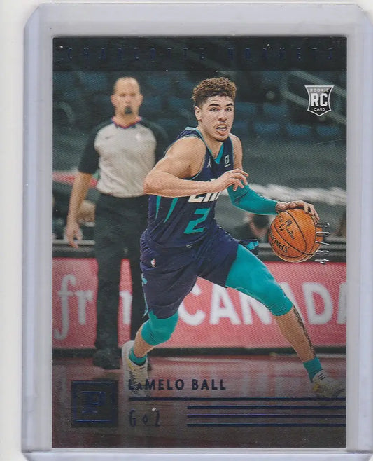 LaMelo Ball Charlotte Hornets trading card from 2020-21 Panini Chronicles 43/99