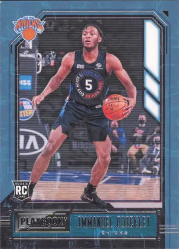 Immanuel Quickley Rookie Card from 2020-21 Panini Chronicles Playbook NY Knicks NM-MT