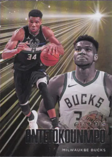 Basketball card featuring Giannis Antetokounmpo.