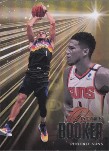 Devin Booker basketball card from 2020-21 Panini Chronicles for Phoenix Suns fans