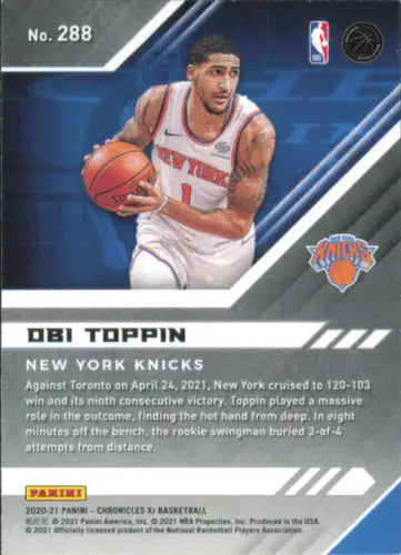 Obi Toppin 2020-21 Panini Chronicles #288 Rookie Card New York Knicks EX-MT