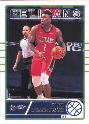 Zion Williamson basketball card from 2020-21 Panini Chronicles #650 Classics NO Pelicans