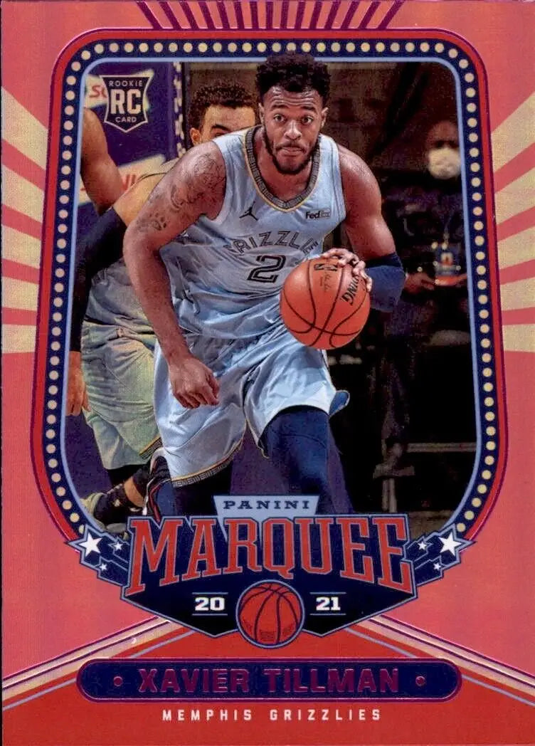 Xavier Tillman basketball card from 2020-21 Panini Chronicles Marquee for Memphis Grizzlies