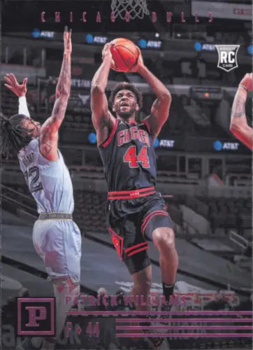 Patrick Williams 2020-21 Panini Chronicles Pink Rookie card featuring Bulls graphics