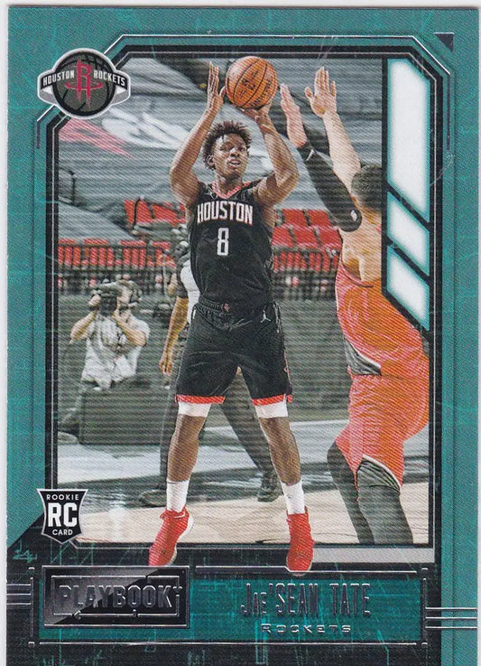 Basketball trading card of Jae’Sean Tate shooting for Houston Rockets in Panini Chronicles Playbook