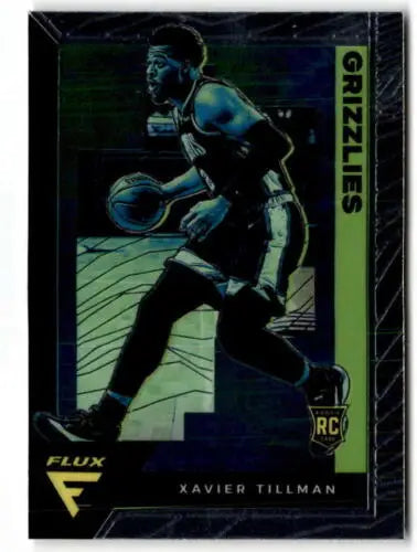 Basketball trading card of Xavier Tillman in Grizzlies black uniform with original gloss