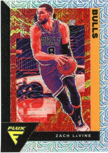 Zach LaVine Silver Mojo basketball card from 2020-21 Panini Flux Chicago Bulls