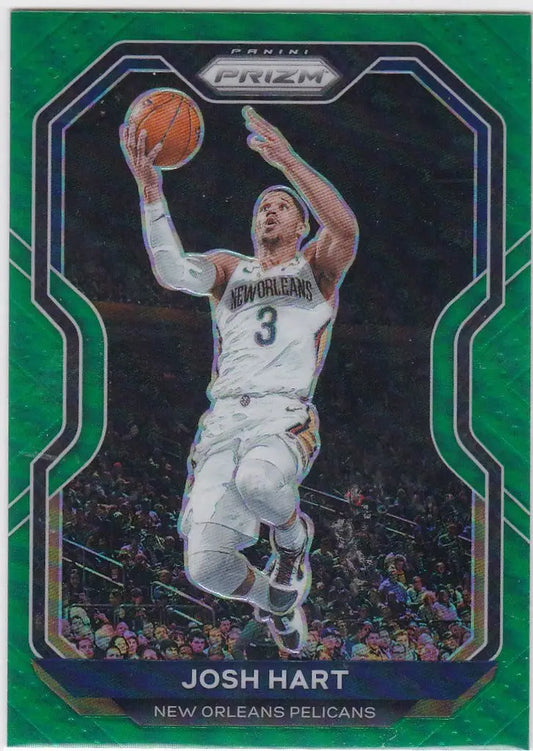 Basketball trading card of Josh Hart, New Orleans Pelicans, Panini Green Prizm edition