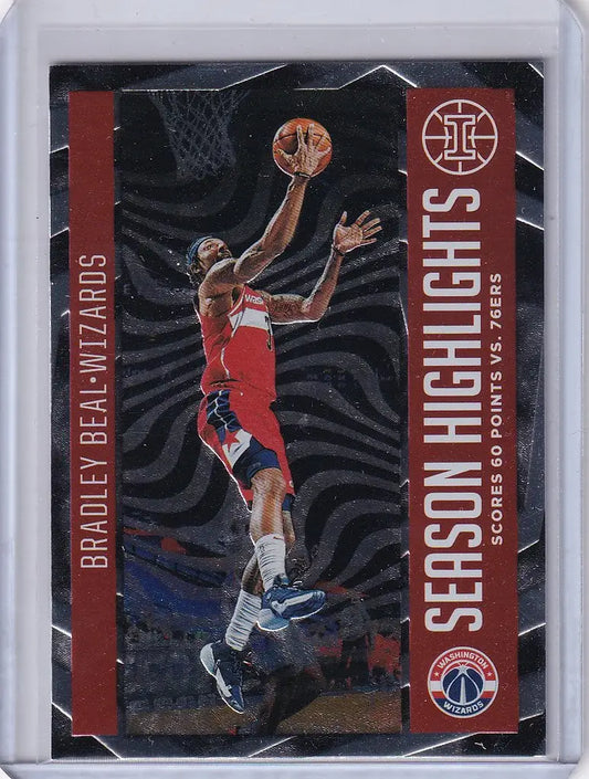 Basketball trading card of Bradley Beal in red uniform for Panini Illusions Washington Wizards