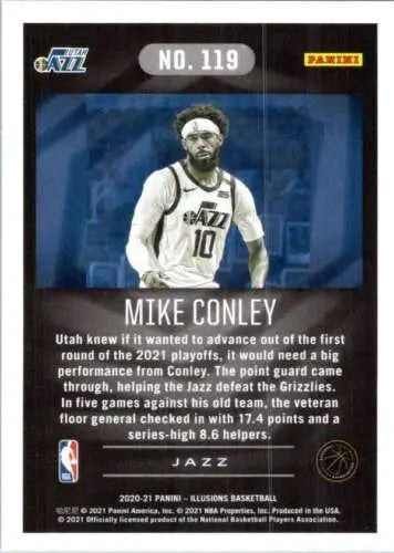 2020-21 Panini Illusions Mike Conley NM-MT Jazz trading card with original gloss finish