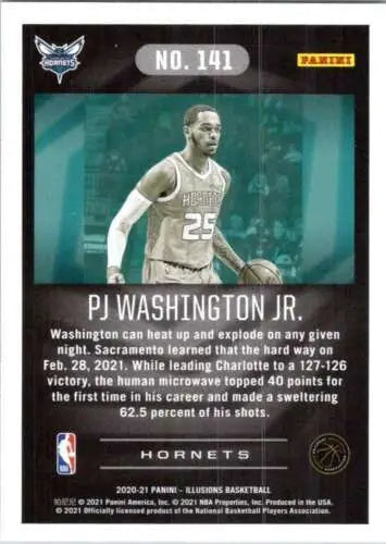 PJ Washington Jr. basketball card from 2020-21 Panini Illusions with original gloss